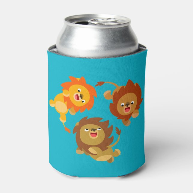 Cute Weightless Cartoon Lions Can/Bottle Cooler (Can Front)