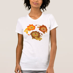 Cute Weightless Cartoon Lions Women T-Shirt
