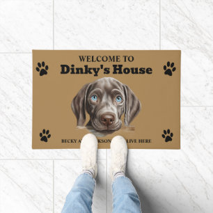 Cute Weimaraner Dog Photo Doormat