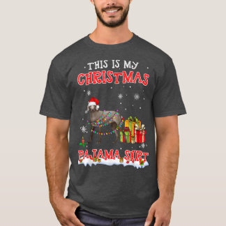 Cute Weimaraner On Snow   Christmas Pajama  T-Shirt