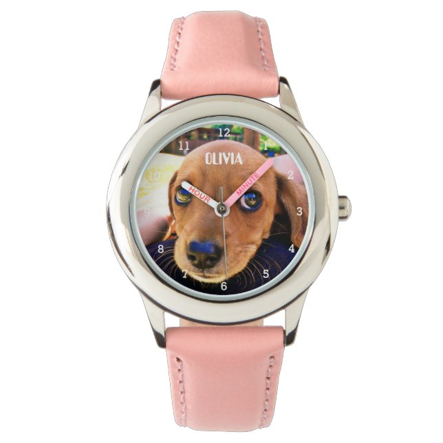 Cute Weiner Dachshund Dog Puppy Animal Girly Kids Watch (Front)