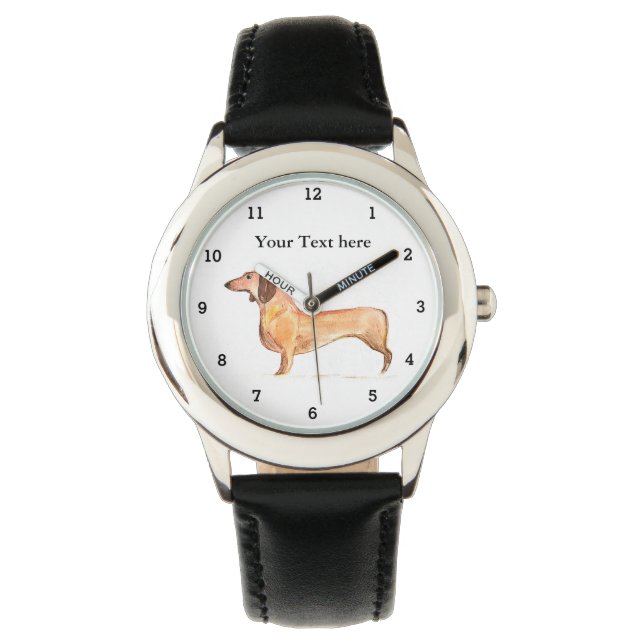 Cute Weiner Dachshund Dog Puppy Animal Girly Kids Watch (Front)