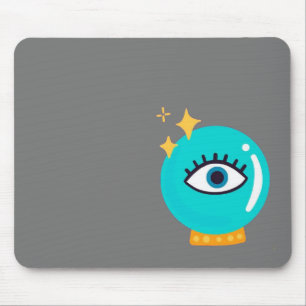 Cute weird magic crystal ball eye mouse pad