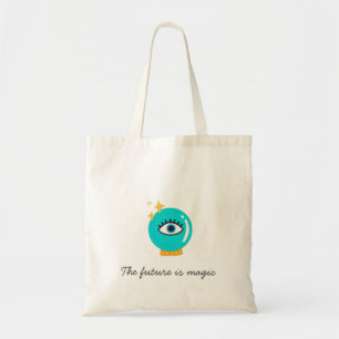 Cute weird magic crystal ball eye tote bag