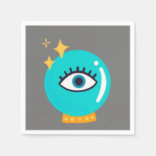 Cute weird third eye crystal ball napkin