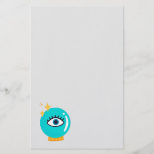 Cute weird third eye crystal ball stationery