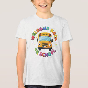 Cute Welcome Back to School Bus Tri-Blend Shirt