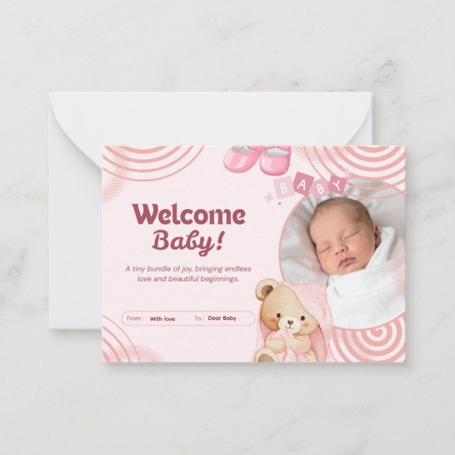 Cute Welcome Little One Card  (Front)