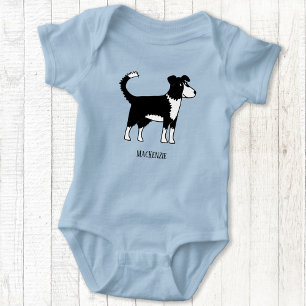 Cute Welsh Border Collie Dog Baby Bodysuit