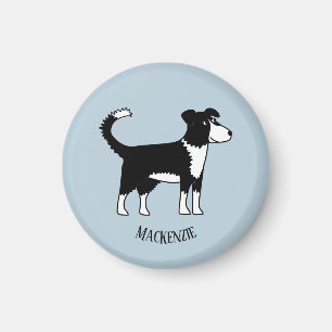 Cute Welsh Border Collie Sheepdog Custom Name Magnet