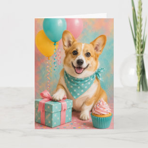 Cute Welsh Corgi Birthday Card