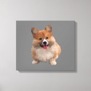 Cute Welsh Corgi Canvas Wall Art