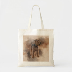 Cute Welsh Terrier Photo on Mottled Background Tote Bag