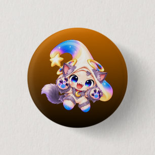 Cute Werewolf Halloween Pastel Button Spooky Pin