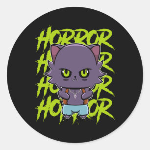 Cute Werewolf Wolf And Anime Horror Lycanthrop For Classic Round Sticker