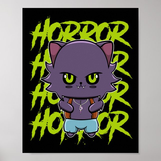 Cute Werewolf Wolf And Anime Horror Lycanthrop For Poster (Front)