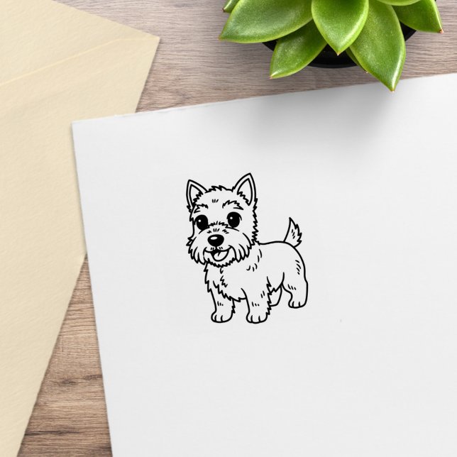 Cute West Highland Terrier Dog 1x1 Rubber Stamp (Creator Uploaded)