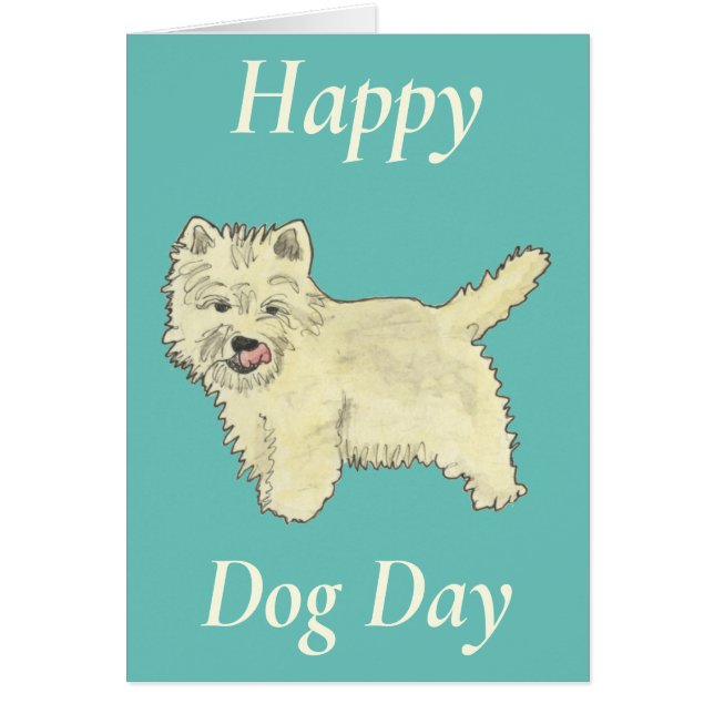 Cute West Highland Terrier Happy Dog Birthday (Front)