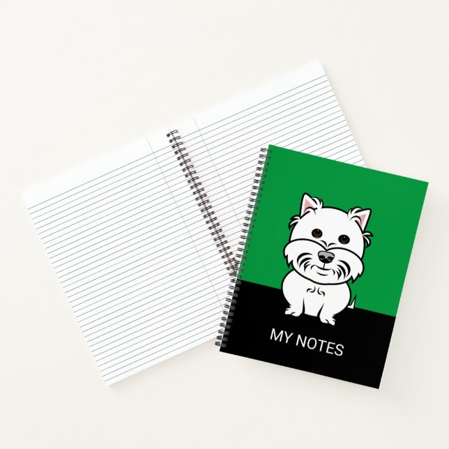 Cute West Highland Terrier Notebook (Inside)