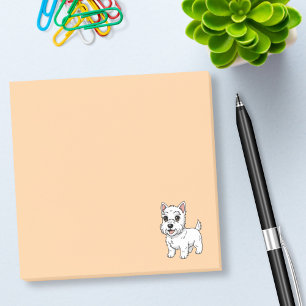 Cute West Highland White Terrier Dog Beige Post-it Notes