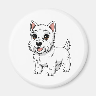 Cute West Highland White Terrier Dog Magnet