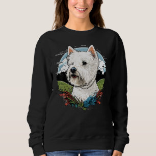 Cute West Highland White Terrier Dog on Westie  1 Sweatshirt