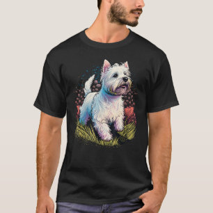 Cute West Highland White Terrier Dog on Westie  2 T-Shirt