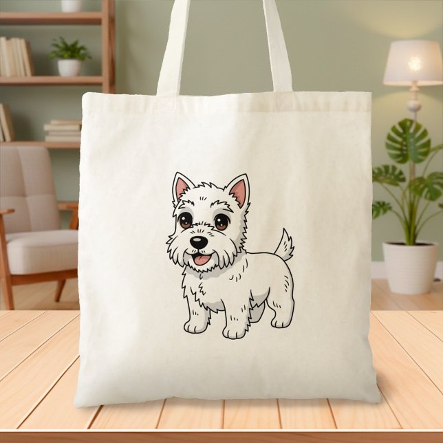 Cute West Highland White Terrier Dog Tote Bag (Creator Uploaded)