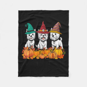 Cute West Highland White Terrier Happy Fall Ya'll Fleece Blanket