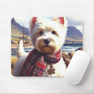 Cute West Highland White Terrier Painting Mouse Pad