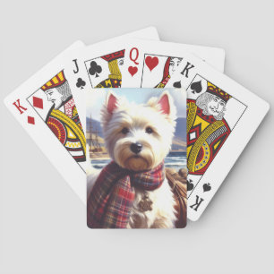 Cute West Highland White Terrier Painting Playing Cards