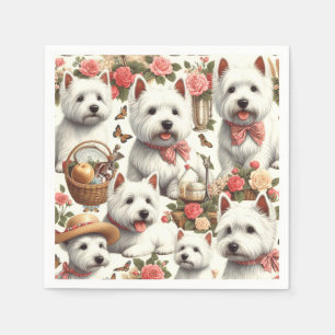 Cute West Highland White Terrier Seamless Napkin