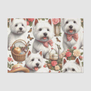 Cute West Highland White Terrier Seamless Tissue Paper