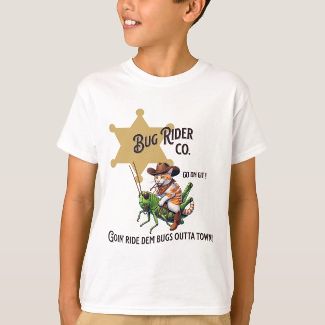 Cute Western Cowboy Cat Tab  T-Shirt (Front)