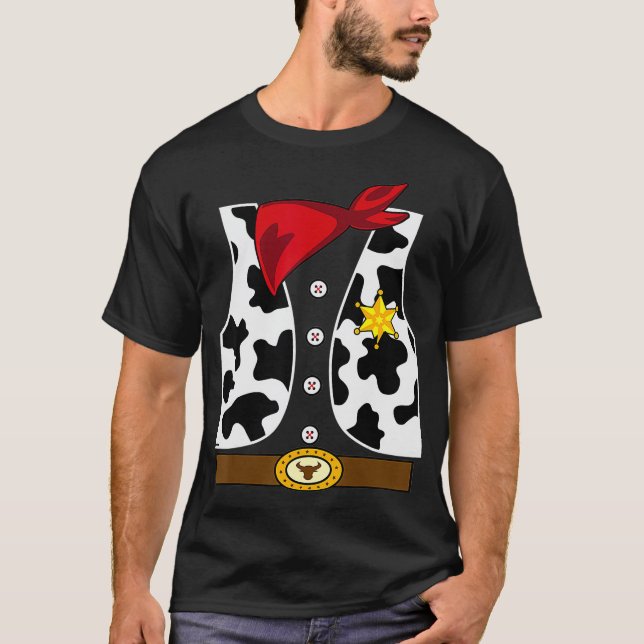 Cute Western Cowboys Sheriff Halloween Costume T-Shirt (Front)