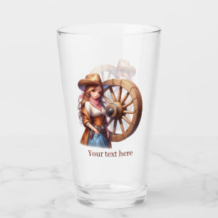 Cute Western Cowgirl add text Glass