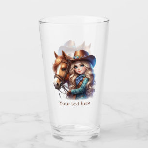 Cute Western Cowgirl add text Glass