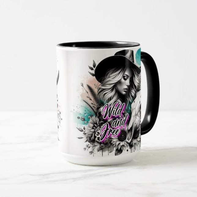 Cute Western Cowgirl Mug (Front Right)