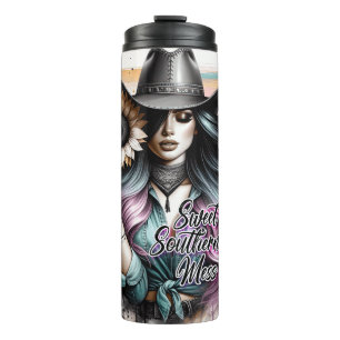 Cute Western Cowgirl Thermal Tumbler