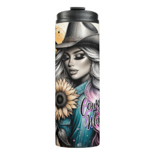 Cute Western Cowgirl Thermal Tumbler