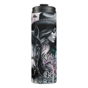 Cute Western Cowgirl Thermal Tumbler