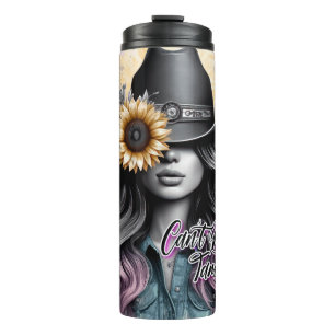 Cute Western Cowgirl Thermal Tumbler