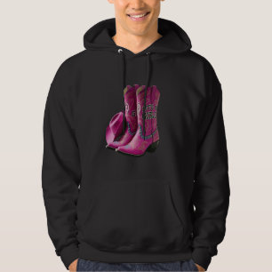 Cute Western Cowgirls Let's Go Girls Cowboy Boots Hoodie
