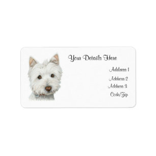 Cute Westie Dog Avery Label