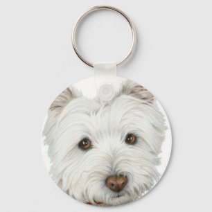 Cute Westie Dog Key Ring
