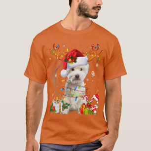 Cute Westie Dog Lights Santa Hat Sweater Xmas Tree