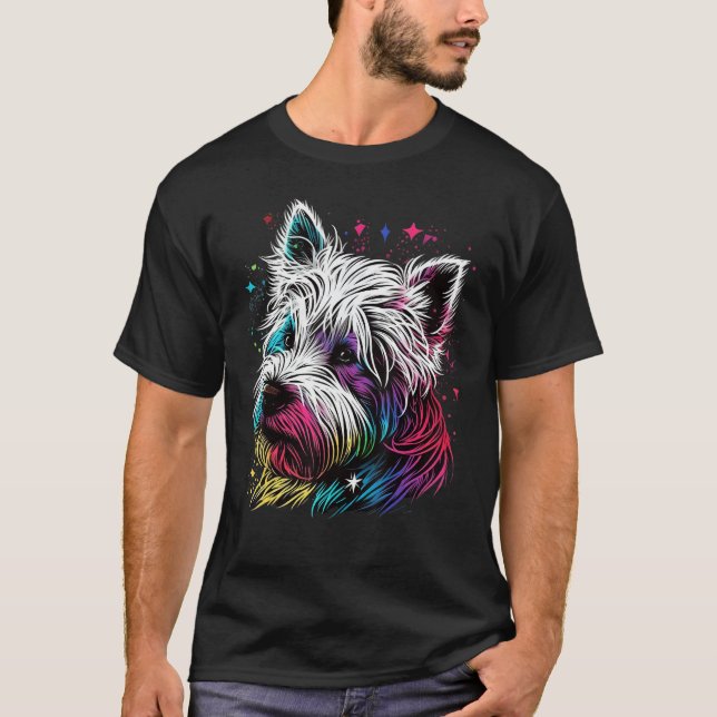 Cute Westie Dog on West Highland White Terrier  2 T-Shirt (Front)