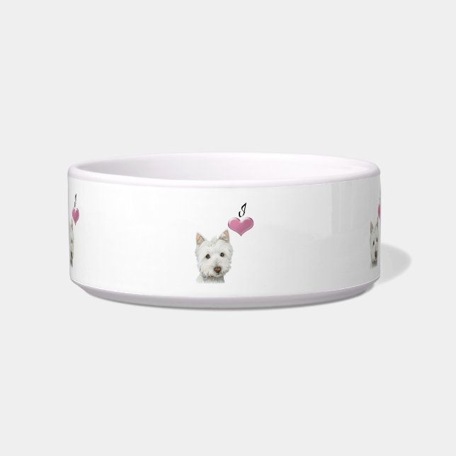 Cute Westie Dog Pet Bowl (Front)