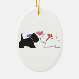 Cute Westie Dogs Art Ceramic Tree Decoration