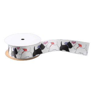 Cute Westie Dogs Art Ribbon Satin Ribbon